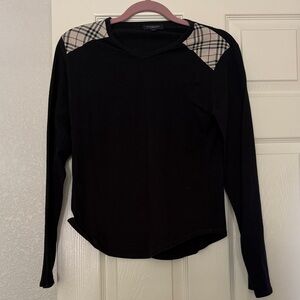 Burberry Black Long Sleeve with Label Accent